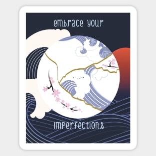 Kintsugi Moon Kanagawa Wave Sticker